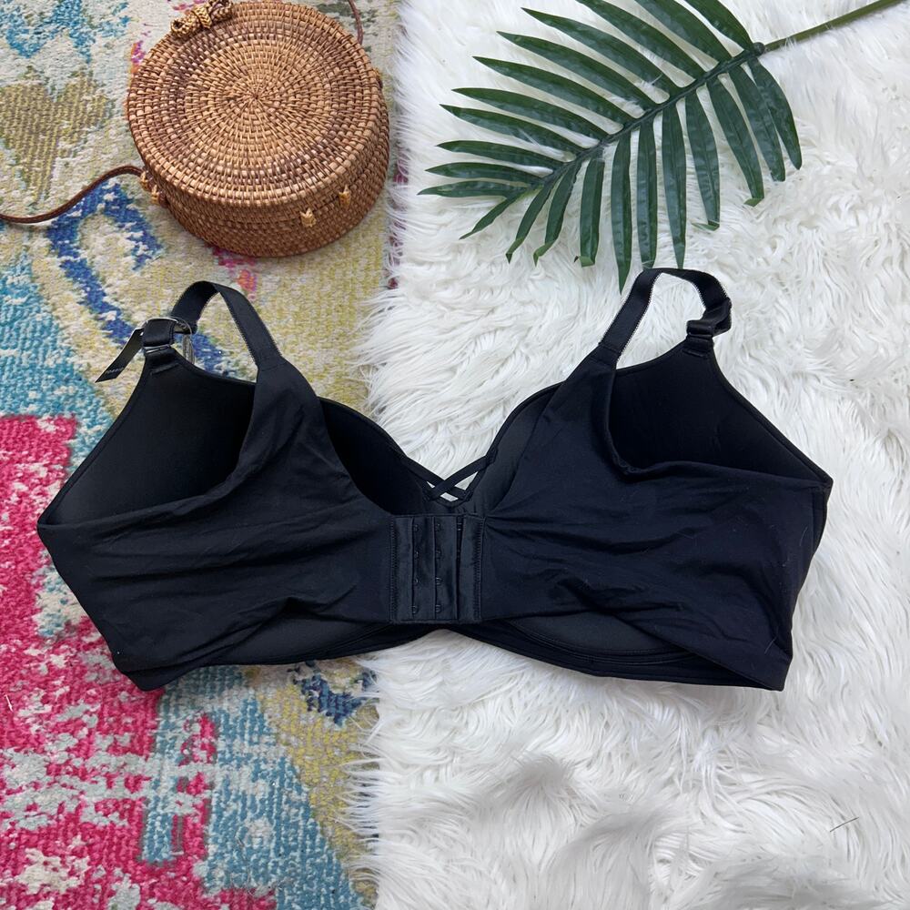 NEW Torrid Black Wire Free Push Up Solid 360 Back Smoothing Bra Plus Size 46DD - Picture 2 of 4